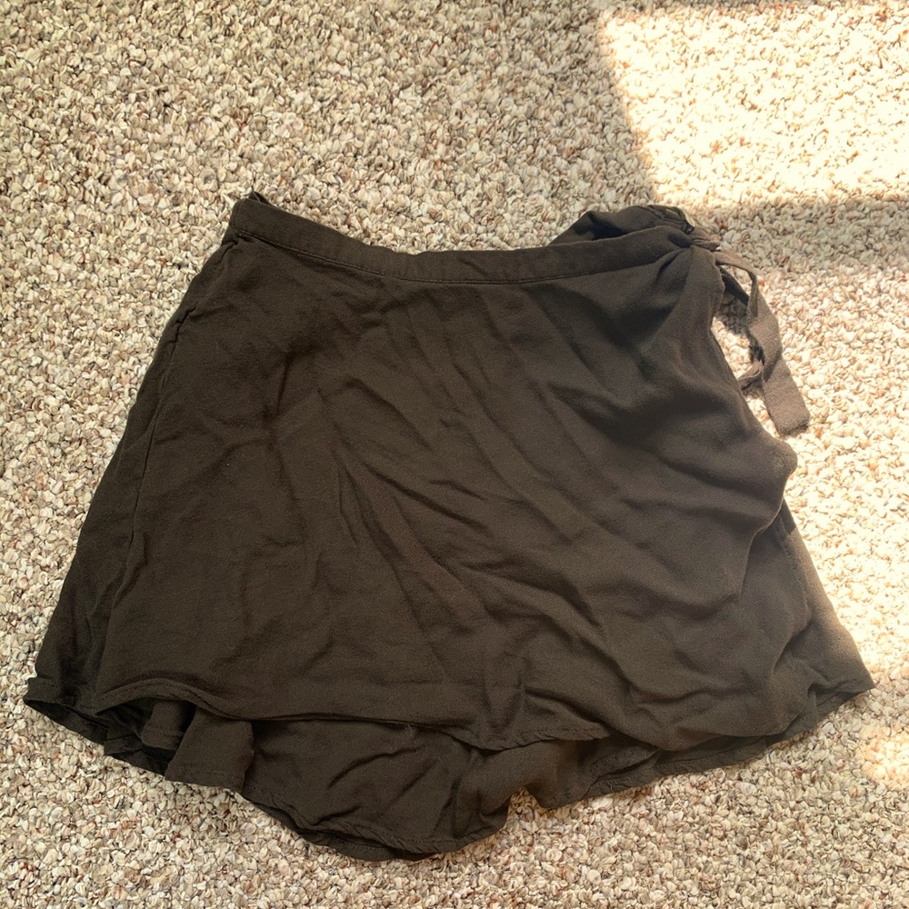 Green wrap around mini skirt
